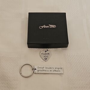 Fleure Esme Heart Friendship Keychain Silver
